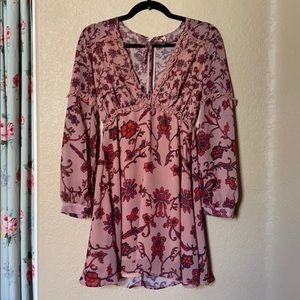 Boho style long sleeve dress